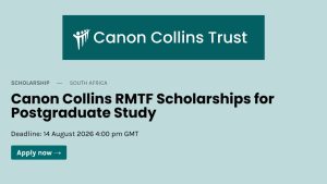 2027 Canon Collins RMTF Scholarship in South Africa|Totally Funded